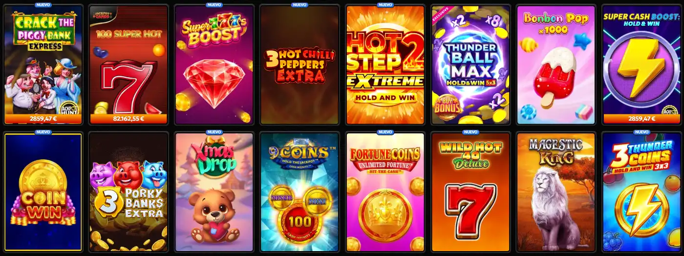 Spinsy Casino biblioteca de slots con diferentes máquinas tragamonedas