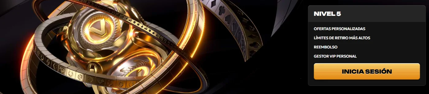 Spinsy Casino nivel VIP 5 con ofertas personalizadas, reembolso y gestor VIP personal